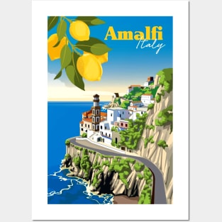 Vintage Travel Poster - Lemon Trees Amalfi, Italy Posters and Art